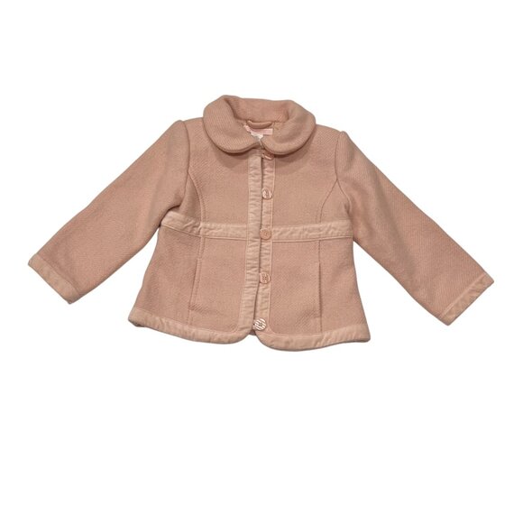 Janie and Jack Vtg Lined Girls Coat, Wool Blend, Soft Pink, 2-3T - Picture 1 of 8